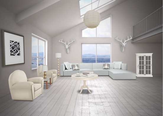 the white modern room  Design Rendering