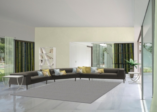 Bamboo living room Design Rendering