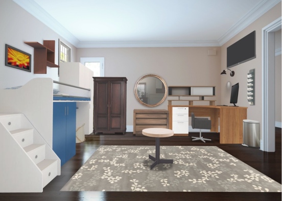 Dream bedroom and office Design Rendering