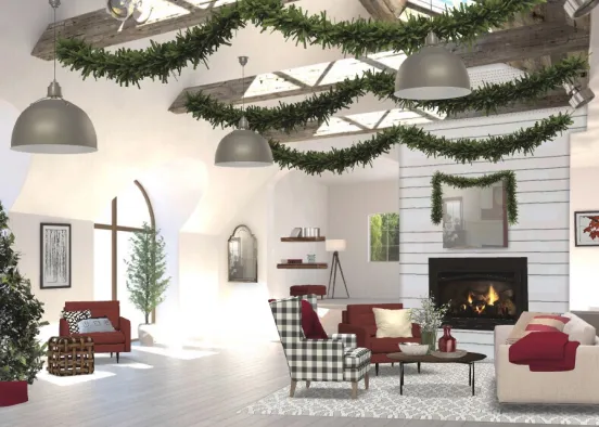 Cozy Christmas Room Design Rendering