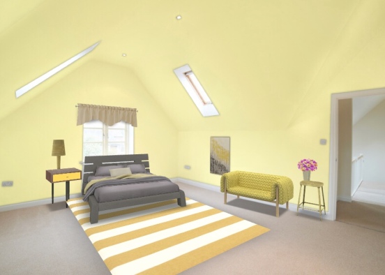 Yellow Teen Room Design Rendering