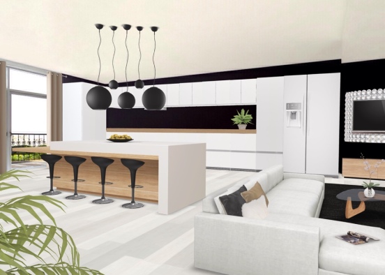 Kitchen & living room 💕 Design Rendering