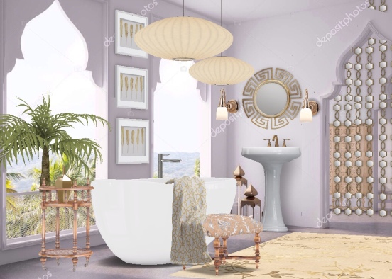 Bathroom in India Design Rendering
