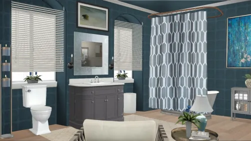 Blue bath tiles
