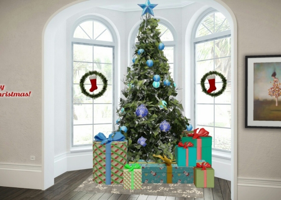 Christmas tree in bay windows Design Rendering