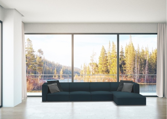 lake living room Design Rendering