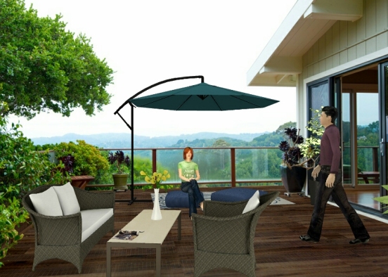 Relax on the balcon. Design Rendering