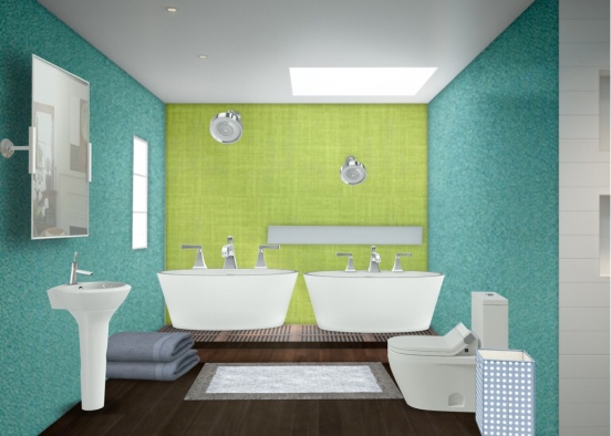 El baño de mayores y pequeños Design Rendering