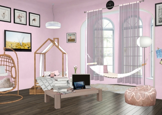 Cute rich bedroom Design Rendering