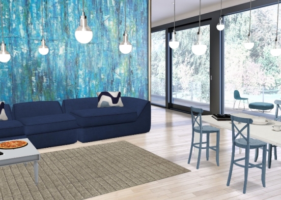 Modern yet fun design for your living room just like you deserve 😏  Design Rendering