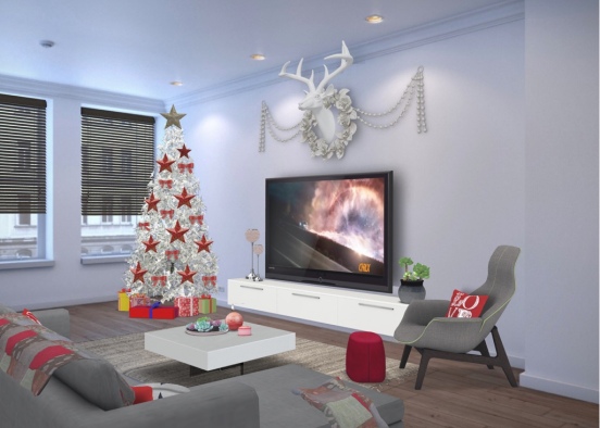 festive living room Design Rendering