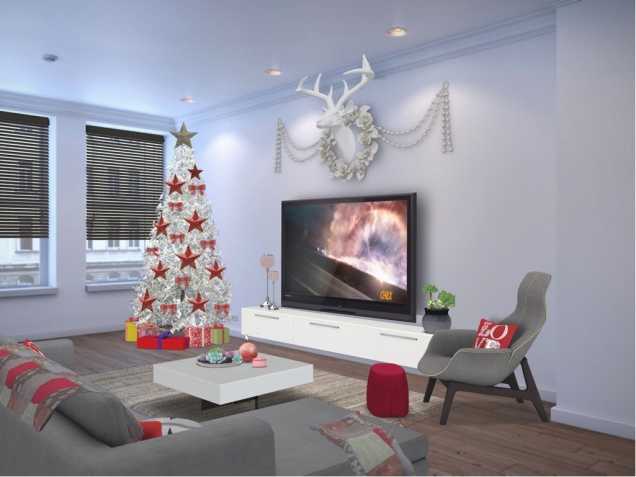 festive living room