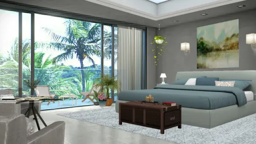 Beachy bedroom view