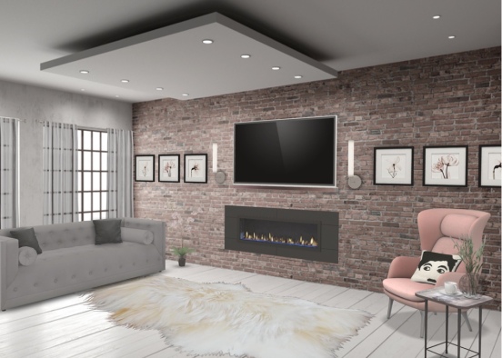 NYC apartment living room  Design Rendering