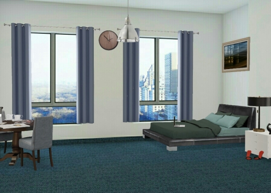 Modern bedroom Apartment Design Rendering