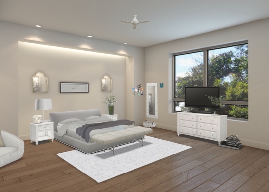 Clean Bedroom Design Rendering