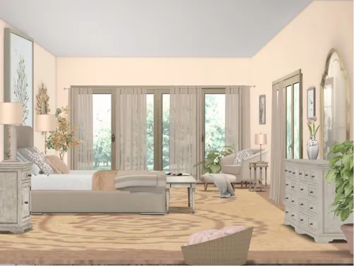 Pale pink and taupe