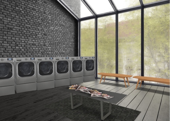 Public Laundry room Design Rendering