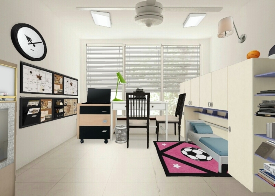 Study Room for middle student. Design Rendering