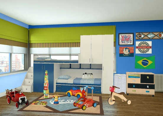 Cute Kid's Room Design Rendering