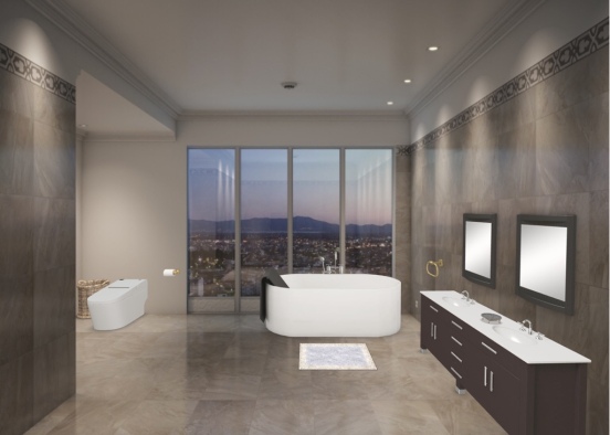 Luxary Bathroom Design Rendering