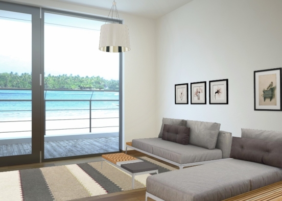 Grey living room Design Rendering