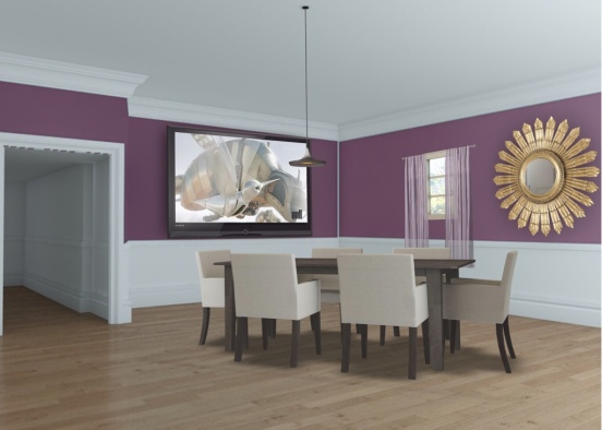 Purple dining Design Rendering