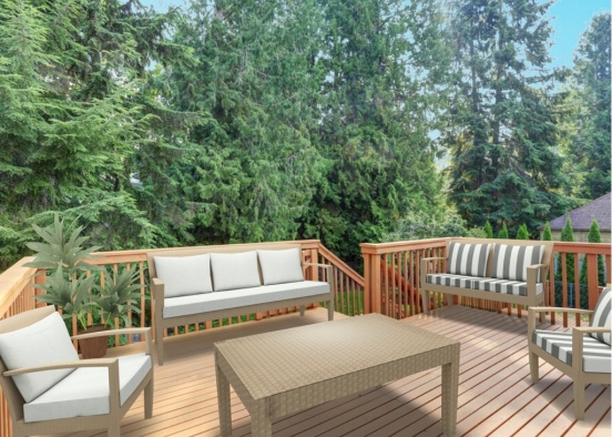 outdoor deck space Design Rendering