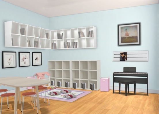 music and playroom area Design Rendering