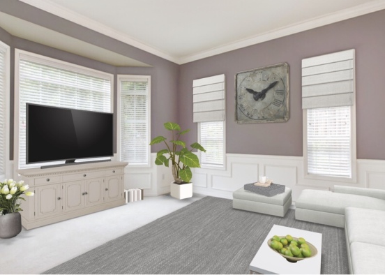 grey living room  Design Rendering
