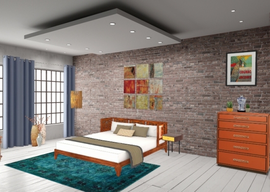 Eclectic Bedroom  Design Rendering