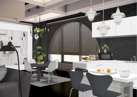 black&white, does the interior get any more crisp than this? Design Rendering