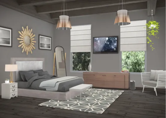modern day bedroom Design Rendering