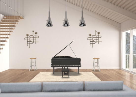 Piano Lessons Room  Design Rendering