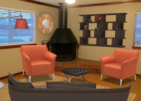 Plymouth house lr orange chairs Design Rendering