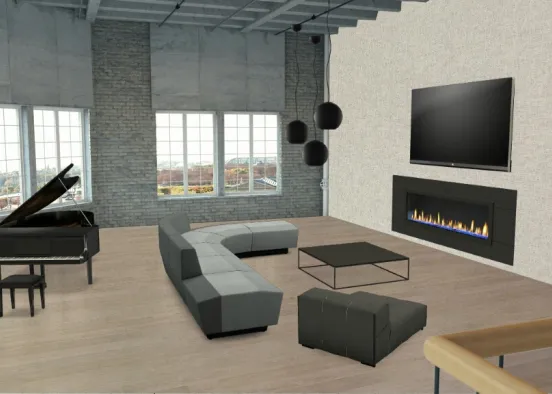 A sala de estar Design Rendering