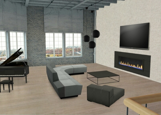 A sala de estar Design Rendering