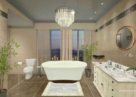 Luxurious Bathroom Design Rendering