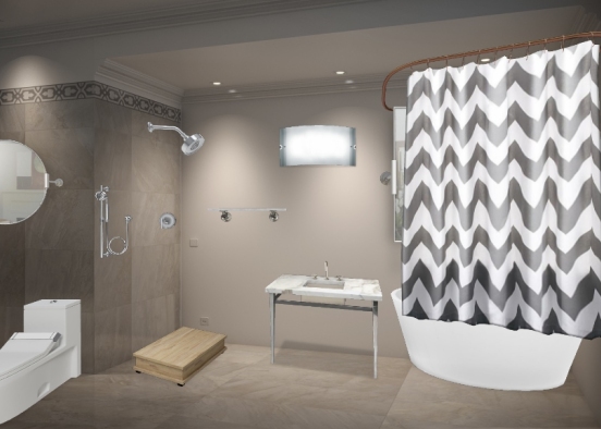 Silver bathroom Design Rendering