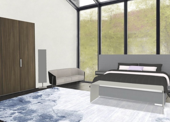 Grey bedroom  Design Rendering