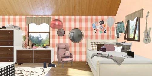 Teen Zimmer rosa dunkles holz