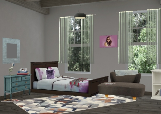 Teenage girl's bedroom Design Rendering
