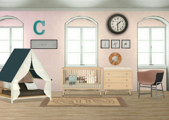 Boho nursery Design Rendering