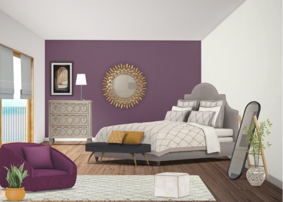 CHAMBRE- moutarde, prune Design Rendering