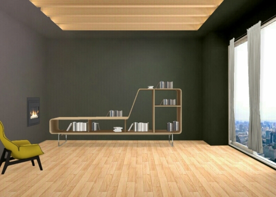 Biblioteca linda e aquecida Design Rendering