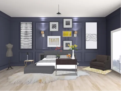 Black and gold desinger bedroom