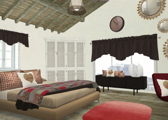 Valentine themed bedroom Design Rendering