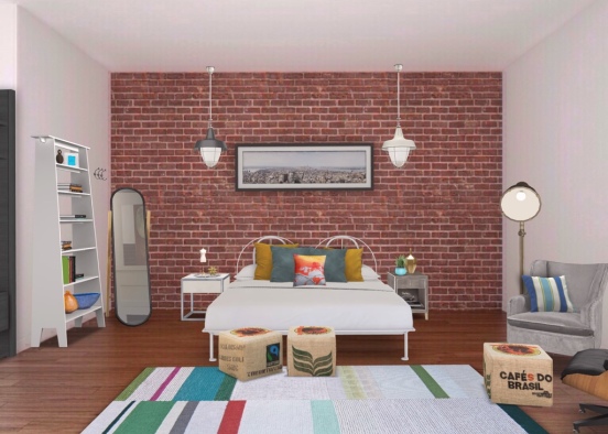 NY Loft - Bedroom Design Rendering