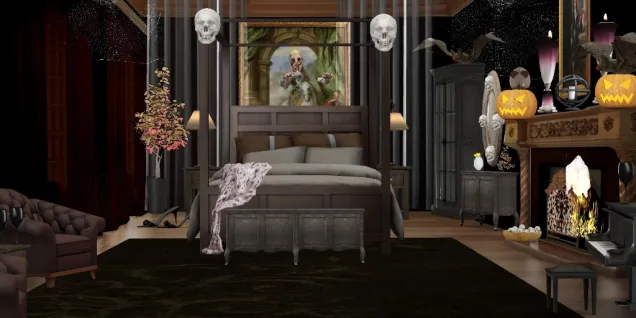 Spooky Halloween bedroom 👻🕸️☠️🦇