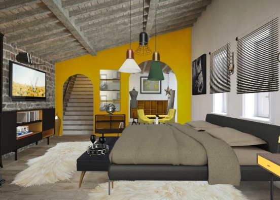 Beautiful yellow&black Design Rendering